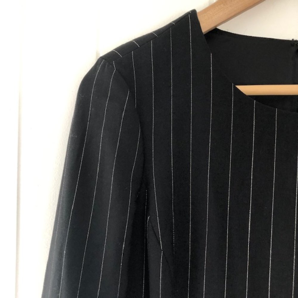 Polo Ralph Lauren Navy Blue & White Pin Striped Wool Dress - Picture 7 of 10